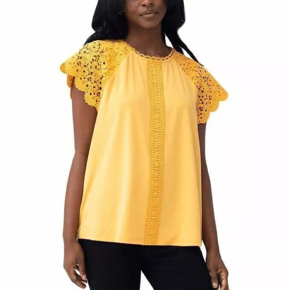 Cable & Gauge Women's Size Large Golden Apricot Stretch Top Blouse NWT - Picture 1 of 5